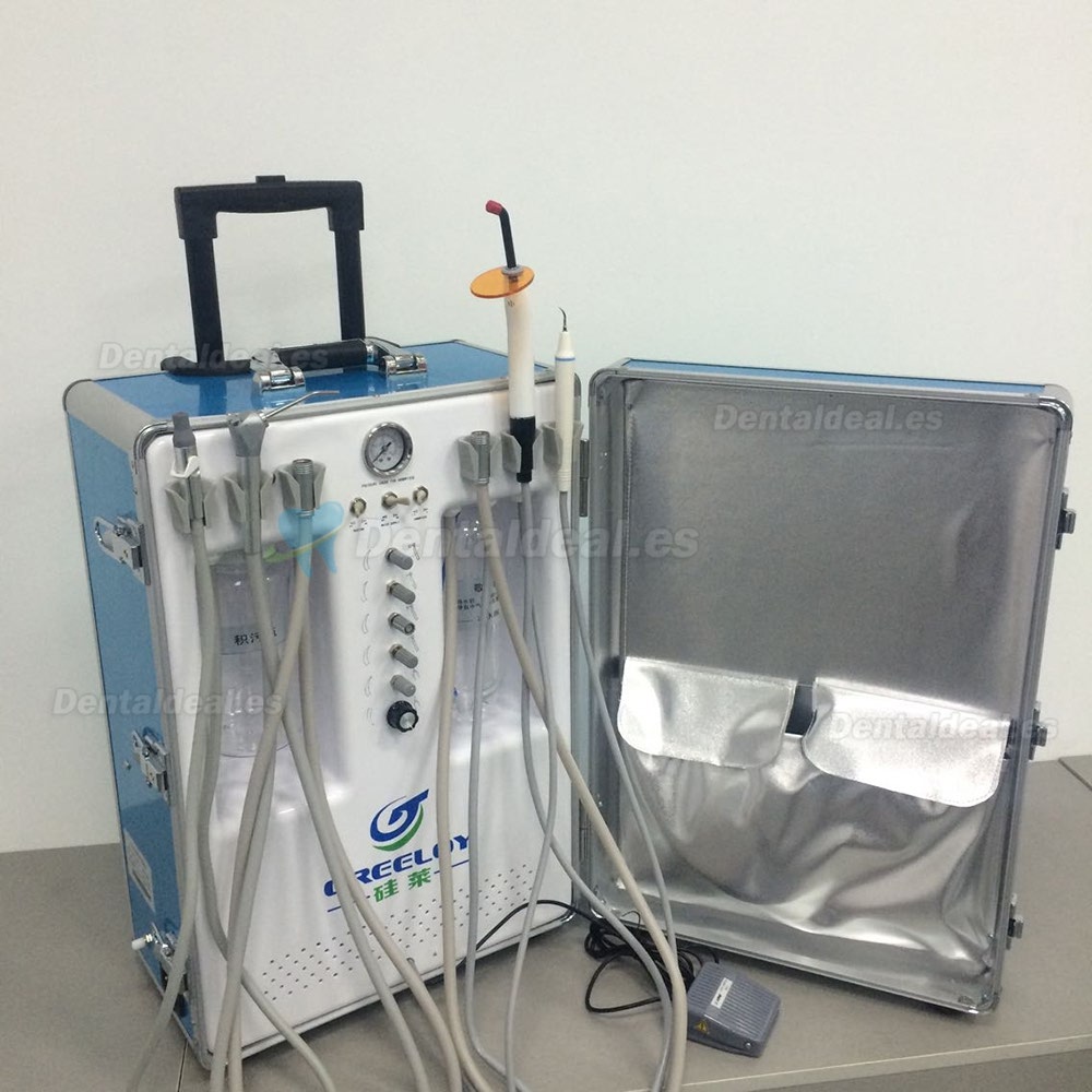 Greeloy® Unidad Dental Portátil GU-P206S con Escalador y Lámparas de Polimerización